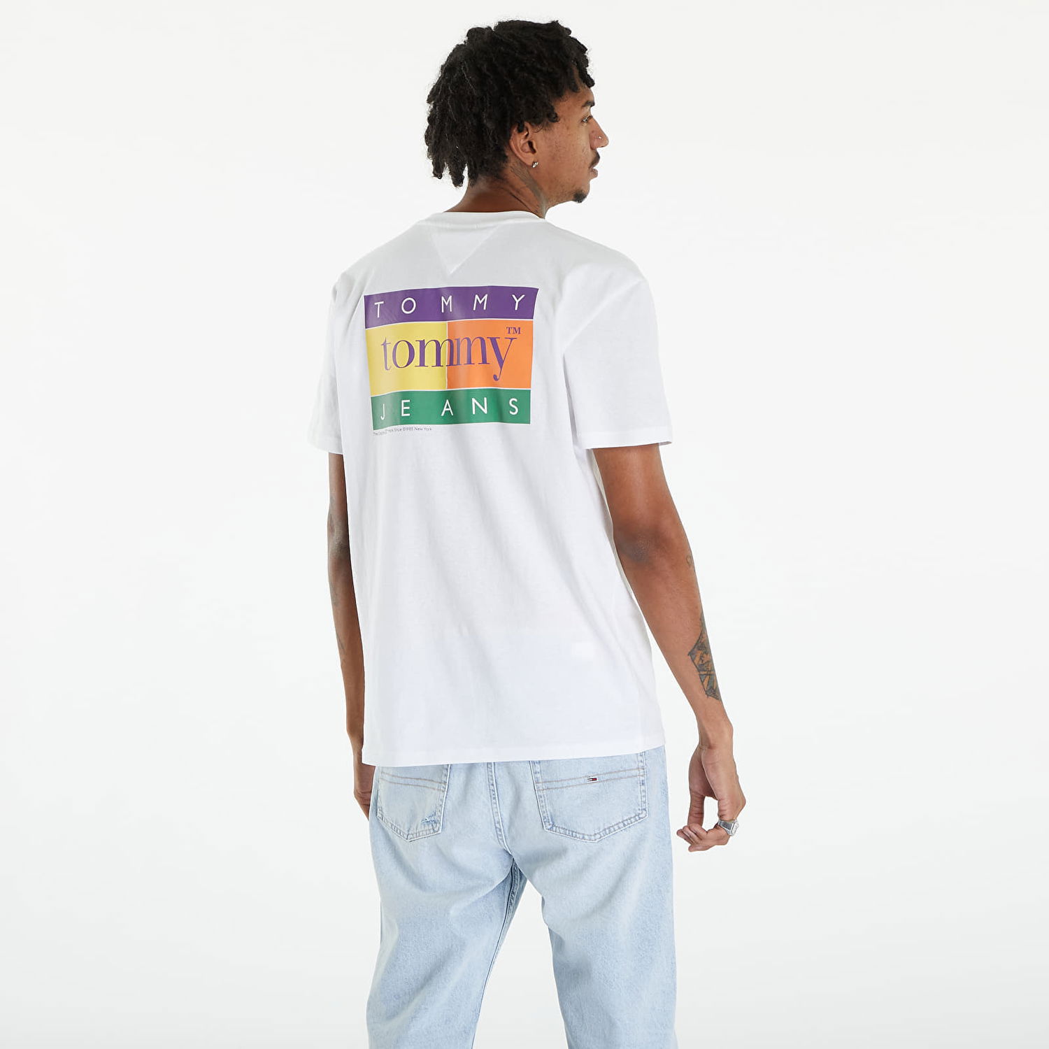 Tričko Tommy Hilfiger Oversized Serif Flag Logo Logo T-Shirt White Biela | DM0DM19171 YBR, 1