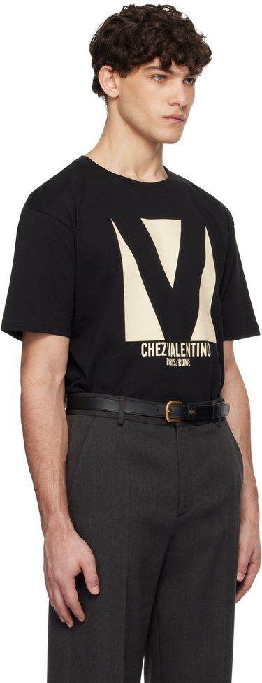 Tričko Valentino Jersey Cotton Print T-Shirt Čierna | 6V3MG16PAQ9, 1