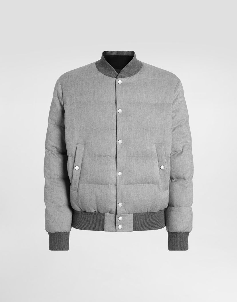 Bomber bunda Dolce & Gabbana Dolce & Gabbana Reversible Padded Bomber Jacket Šedá | G9BSOTFU5YAS8290