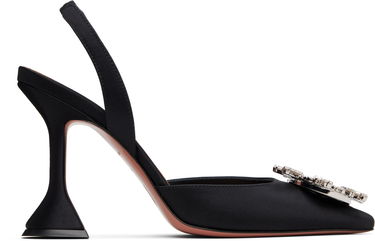 Tenisky a topánky Amina Muaddi Amina Muaddi Begum Slingback Heels Čierna | BEGUM SLING SATIN, 0