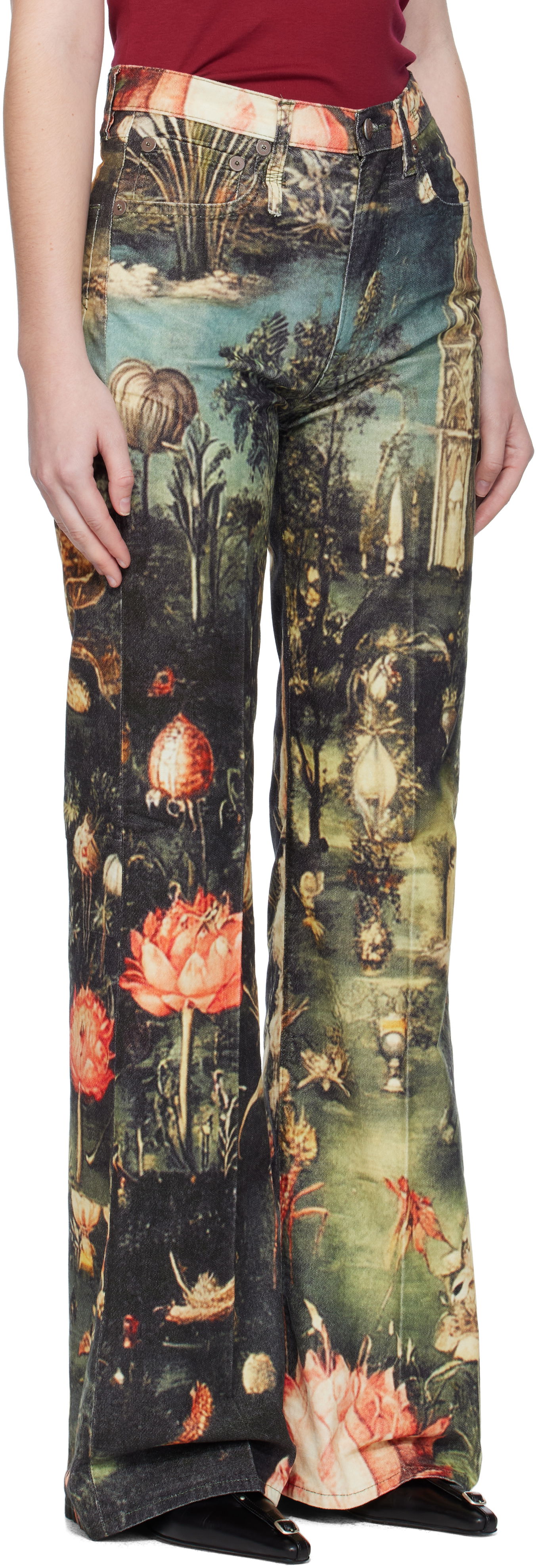 Džínsy R13 Scenic Print Flare Jeans Rôznofarebný | R13WD188-D350A, 1