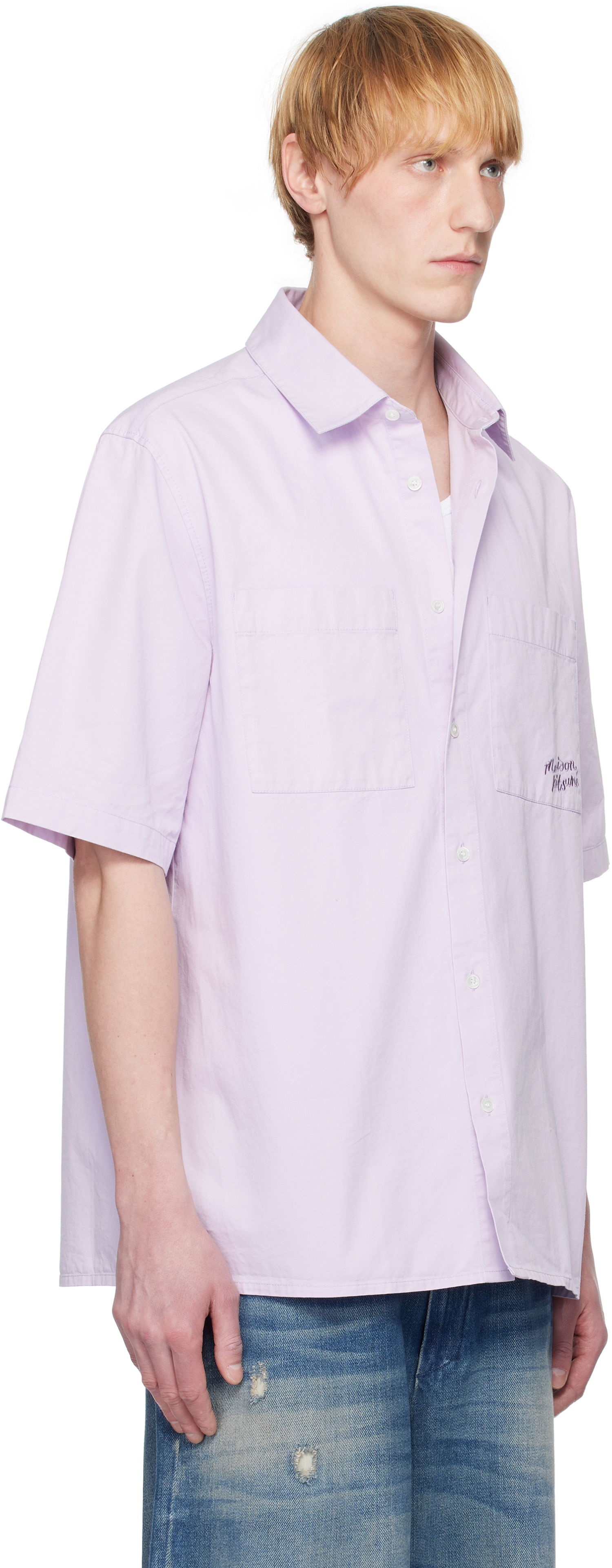 Košeľa MAISON KITSUNÉ Maison Kitsuné Relaxed Short Sleeve Shirt Fialová | OM00424WW9031, 1