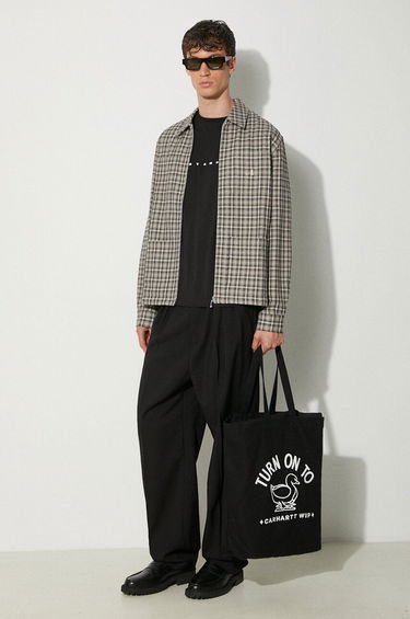 Bunda Awake NY Awake NY Oversize Plaid Zip-Up Shirt Jacket Béžová | SP24.OT004, 1
