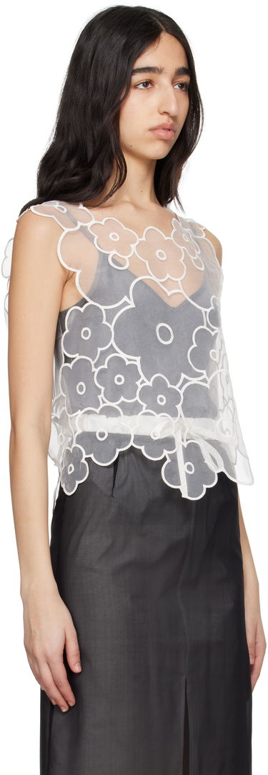 Tielko Cecilie Bahnsen Cecilie Bahnsen Alfie Organza Top Biela | 1.25RTW11029 ALFIE TOP, 1