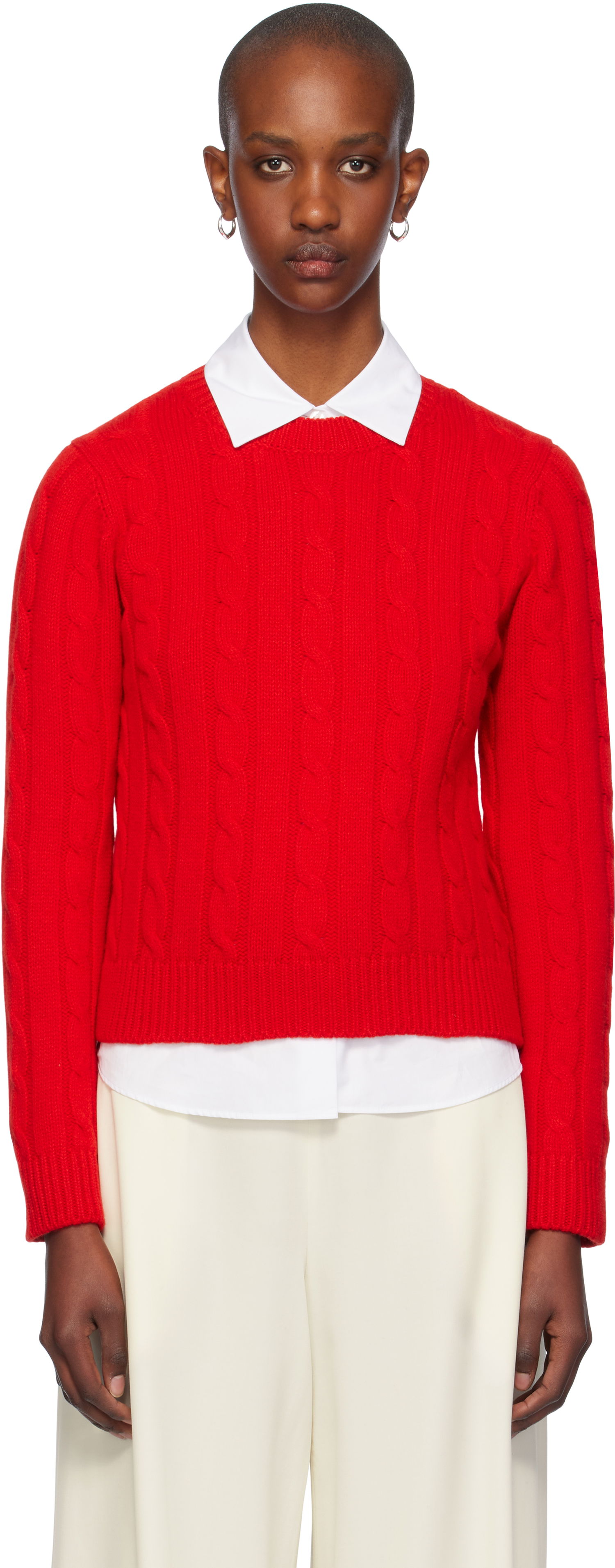 Sveter &Daughter Cable Crewneck Sweater Červená | F2304, 0