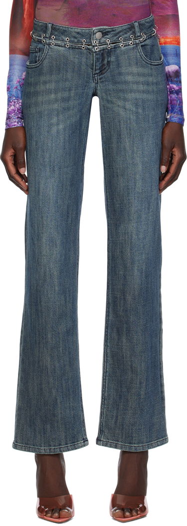 Džínsy Miaou Miaou Marco Chain-Embellished Jeans Modrá | 1033SD2DUR, 0