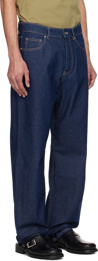 Džínsy MAISON KITSUNÉ Maison Kitsuné Straight Denim Jeans Modrá | OM01118WW0081, 1