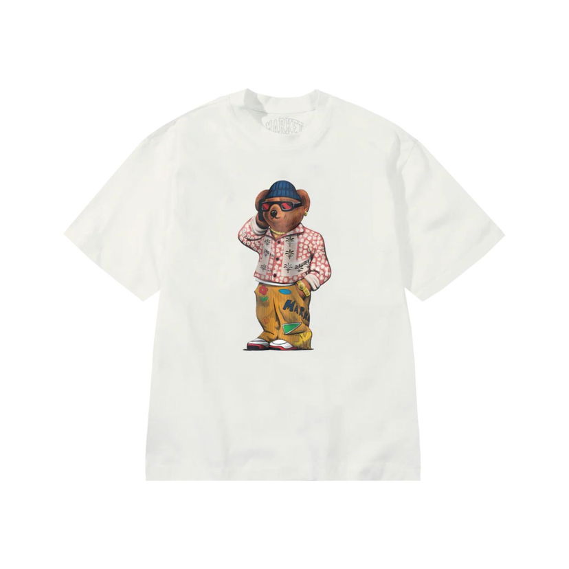 Tričko MARKET Folk Fitted Bear T-Shirt Unbleached Cotton Biela | SS0196-COTTON