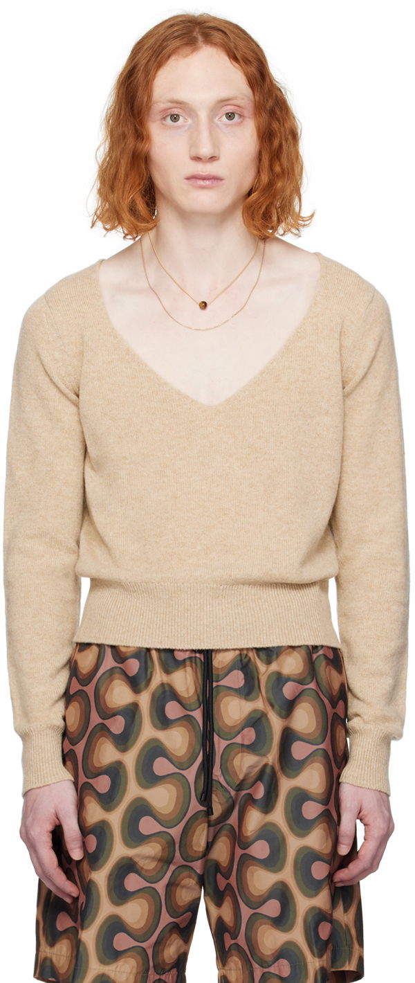 Sveter Dries Van Noten Mandana Sweater Béžová | 241-021209-8703, 0