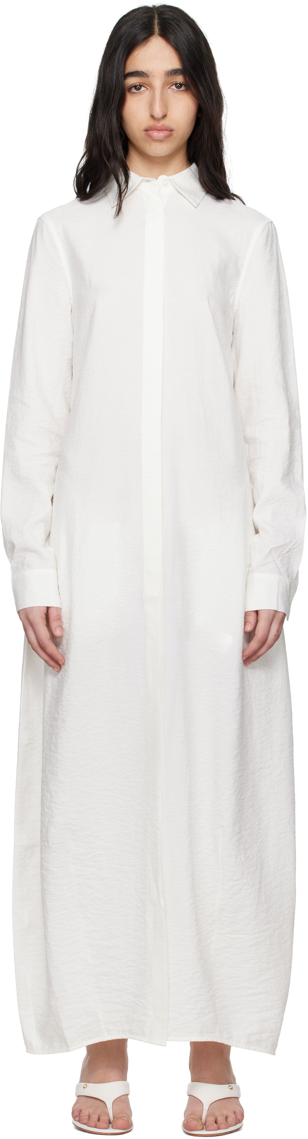 Šaty TOTEME TOTEME Parachute Shirt Maxi Dress Biela | 251-WRD4489-FB0368, 0