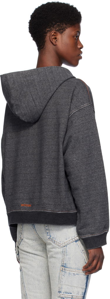 Mikina We11done Faded Zip-Up Hoodie Čierna | WD-TJ0-24-787-U-BK, 2