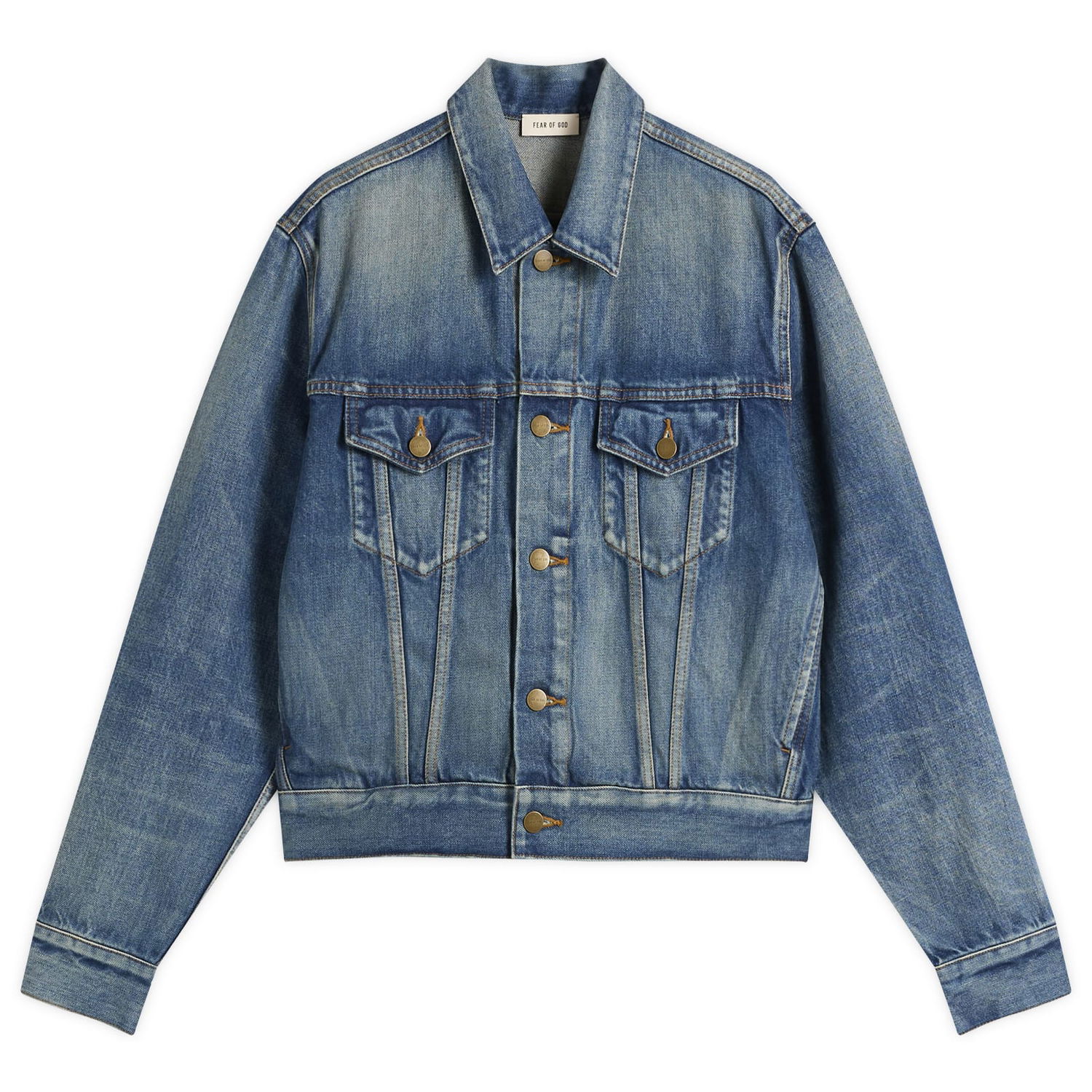 Bunda Fear of God Fear of God Trucker Jacket, Size X-Small Modrá | FG25FW42-422DNM-411, 0