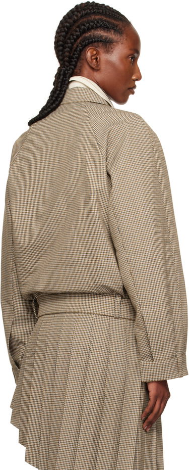 Bunda We11done Polo Collar Micro Checked Zip Jacket Béžová | WD-JK2-25-012-W-BG, 2