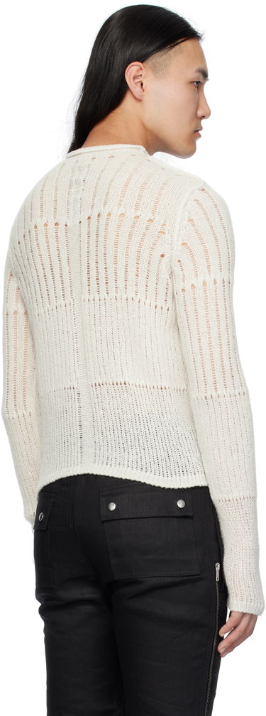 Sveter Rick Owens Rick Owens Hollywood Grid Knit Cropped Sweater Biela | RU01E5680 KGRID, 2