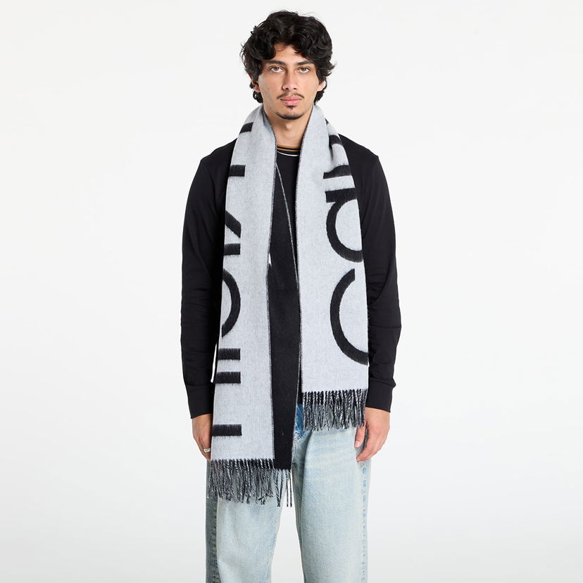 Šál CALVIN KLEIN Calvin Klein Bold Logo Brushed Scarf Šedá | LV04D8026G UB1