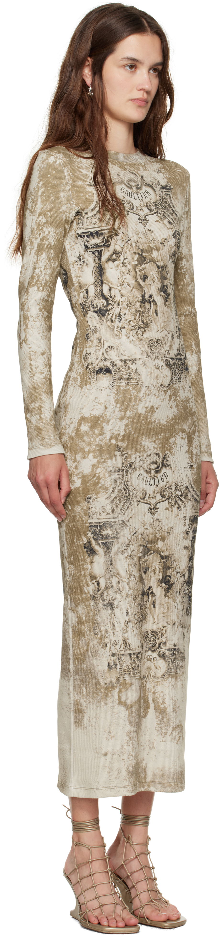 Šaty Jean Paul Gaultier Jean Paul Gaultier 'The Médaillon' Cotton Maxi Dress Béžová | 25/03-W-DR018-J013P-6965, 1
