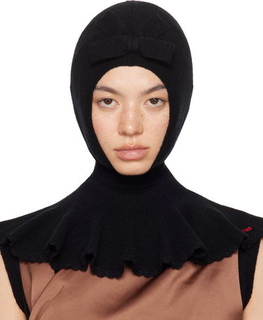 Klobúk SHUSHU/TONG SHUSHU/TONG Knit Cape Balaclava with Bow Čierna | MWDDAC01 RTI068, 0