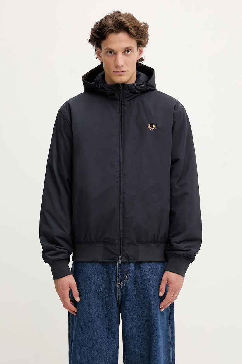 Bomber bunda Fred Perry Fred Perry Hooded Bomber Jacket Čierna | J1304