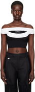 Balmain Two-Tone Knit Cropped Top
