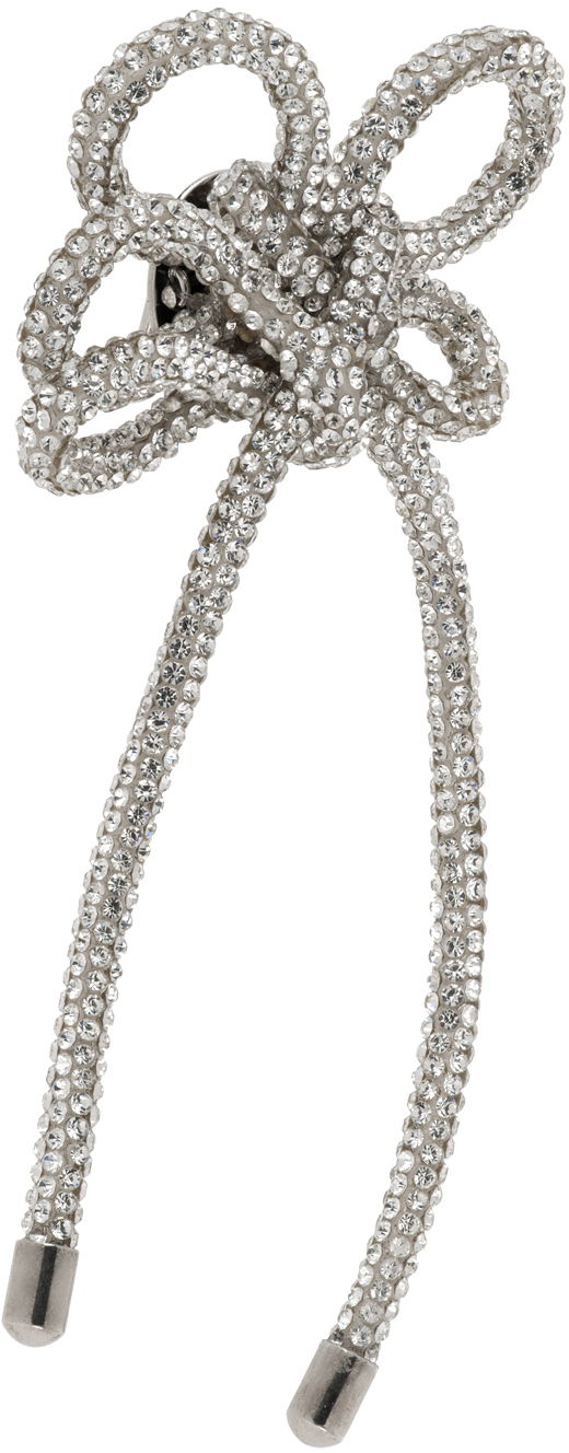 Náušnice Acne Studios Crystal Cord Single Clip-On Earring Šedá | C50427-, 1