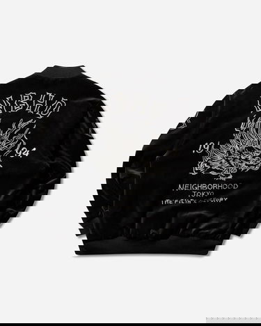 Bomber bunda Neighborhood Velvet Tokyo Japan Souvenir Jacket Čierna | 252AQNH-JKM03 BLACK, 2