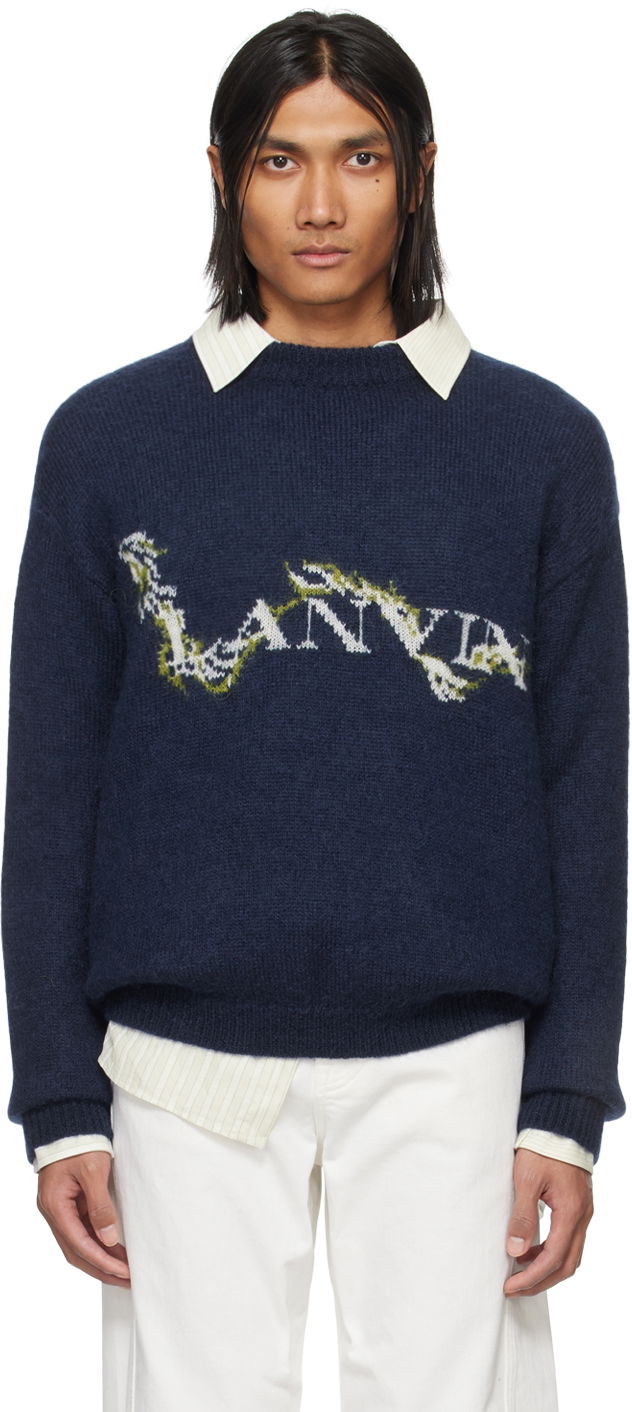 Sveter LANVIN Mohair Sweater Navy | RM-PO0040-K031-P24