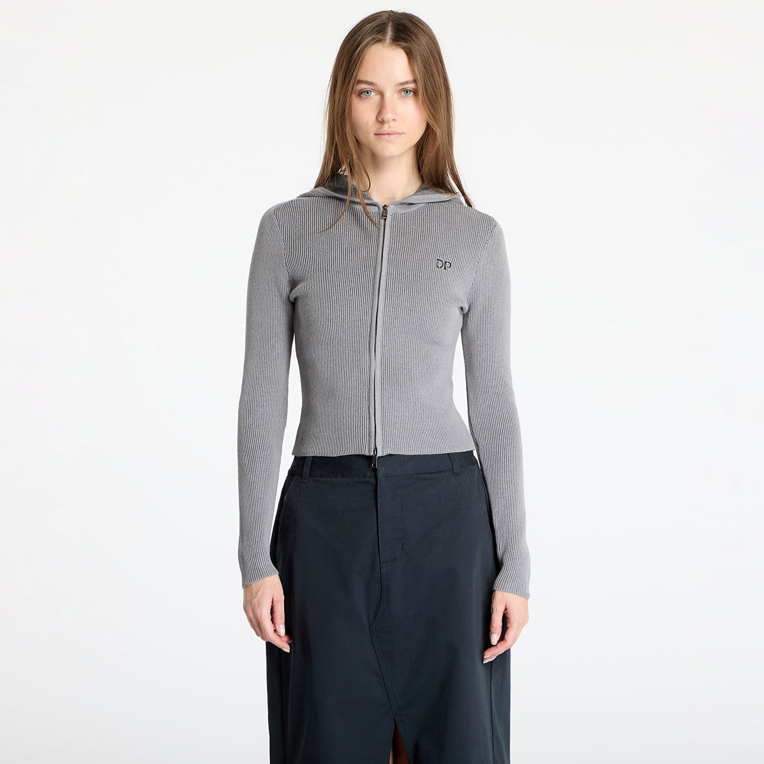 Sveter DAILY PAPER Daily Paper Women's Rib Knit Hoodie Šedá | 2511085, 0