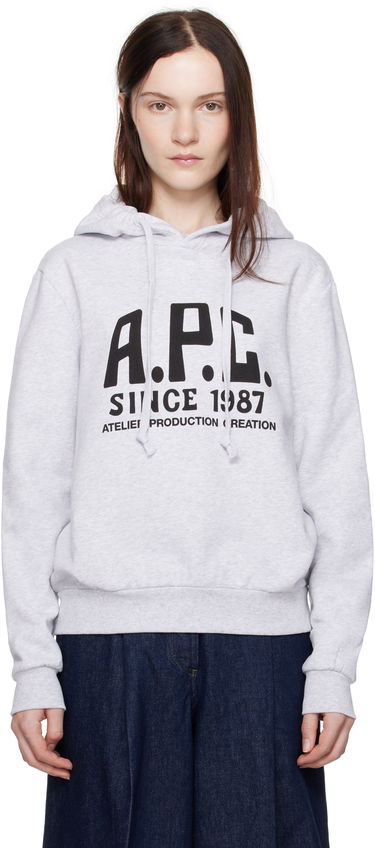 Mikina A.P.C. Print Label Hoodie Šedá | COHBV-M27955, 0