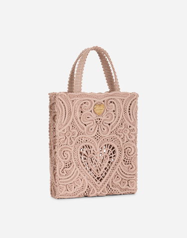 Tote bag Dolce & Gabbana Dolce & Gabbana Small Cordonetto Lace Tote Bag Ružová | BB6926AW71780098, 1