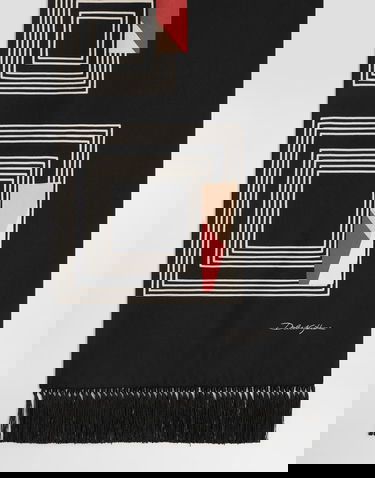 Šál Dolce & Gabbana Fringed Vintage-print Twill Scarf Čierna | GQ386EG0WWWN0000, 1