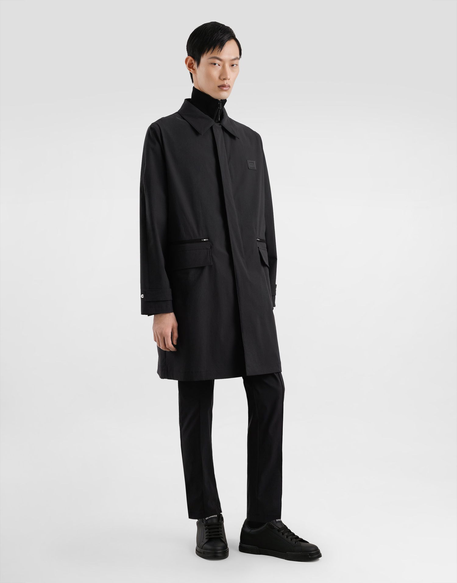 Trenčkot Dolce & Gabbana Dolce & Gabbana Single-Breasted Trench Coat Čierna | G053ITFUUDDN0000, 1