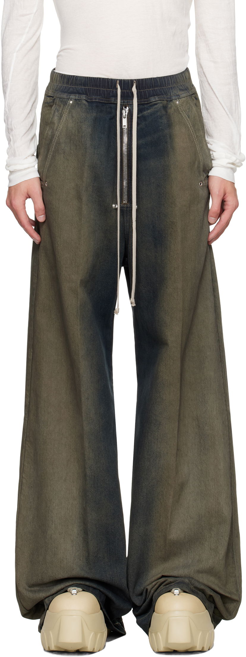 Džínsy Rick Owens Rick Owens Wide Bela Jeans Zelené | RU02E1366 DKDEG