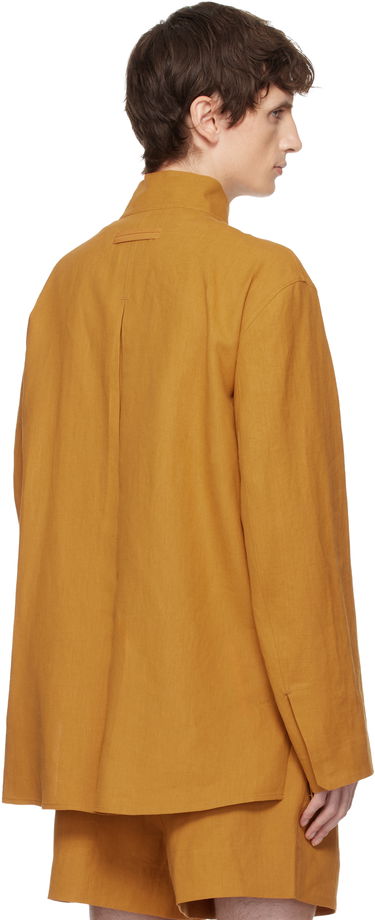 Košeľa ZEGNA Long Sleeve Standing Collar Button-Up Overshirt Oranžová | 973C59A9 SON95, 2