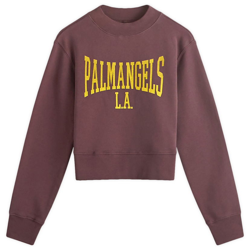 Mikina Palm Angels College Fitted Crew Sweat Vínová | PWBA016F24FLE0022918