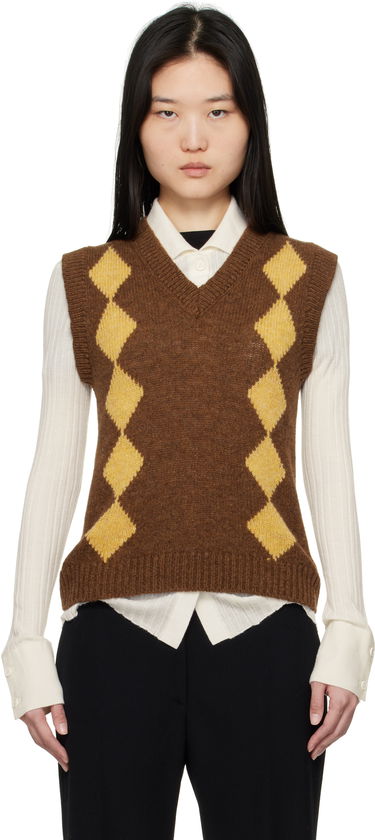 Sveter &Daughter &Daughter Shetland Argyle Vest Hnedá | WLR2303, 0