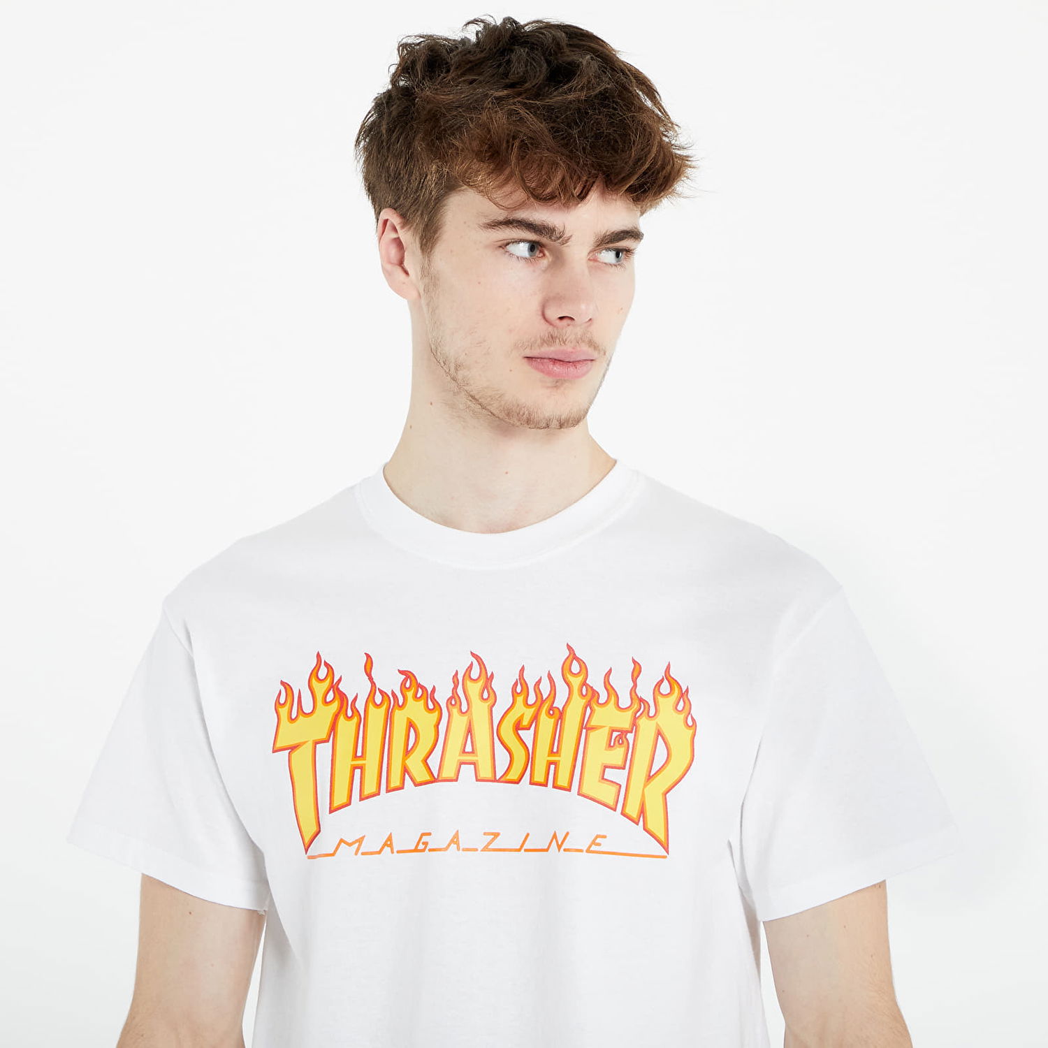 Tričko Thrasher Flame Logo T-Shirt Biela | 110102WH, 1