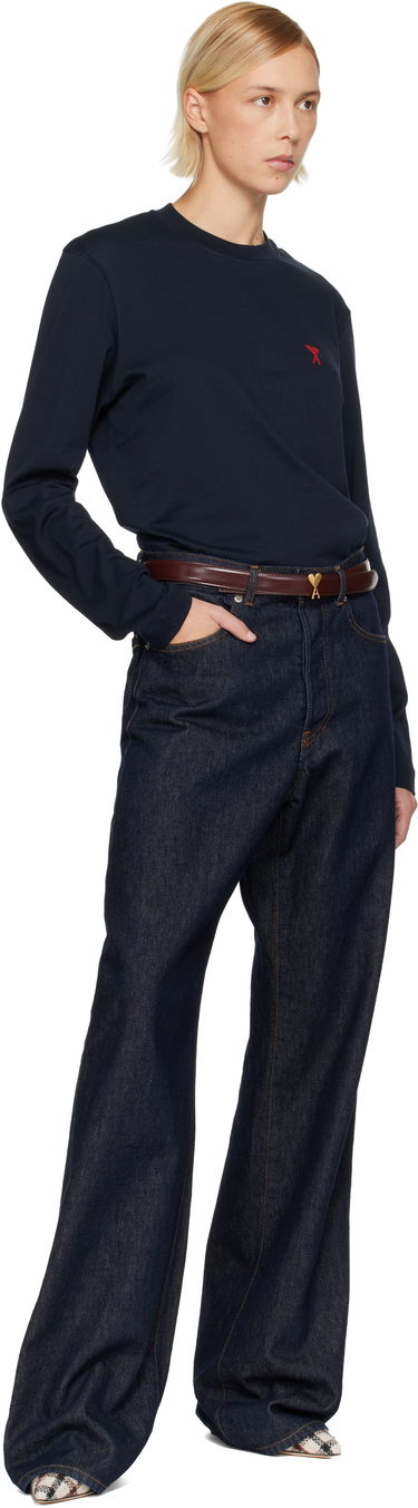 Opasok AMI Ami de Coeur Heart Buckle Patent Leather Belt Vínová | H25UBL209.AL0139, 1