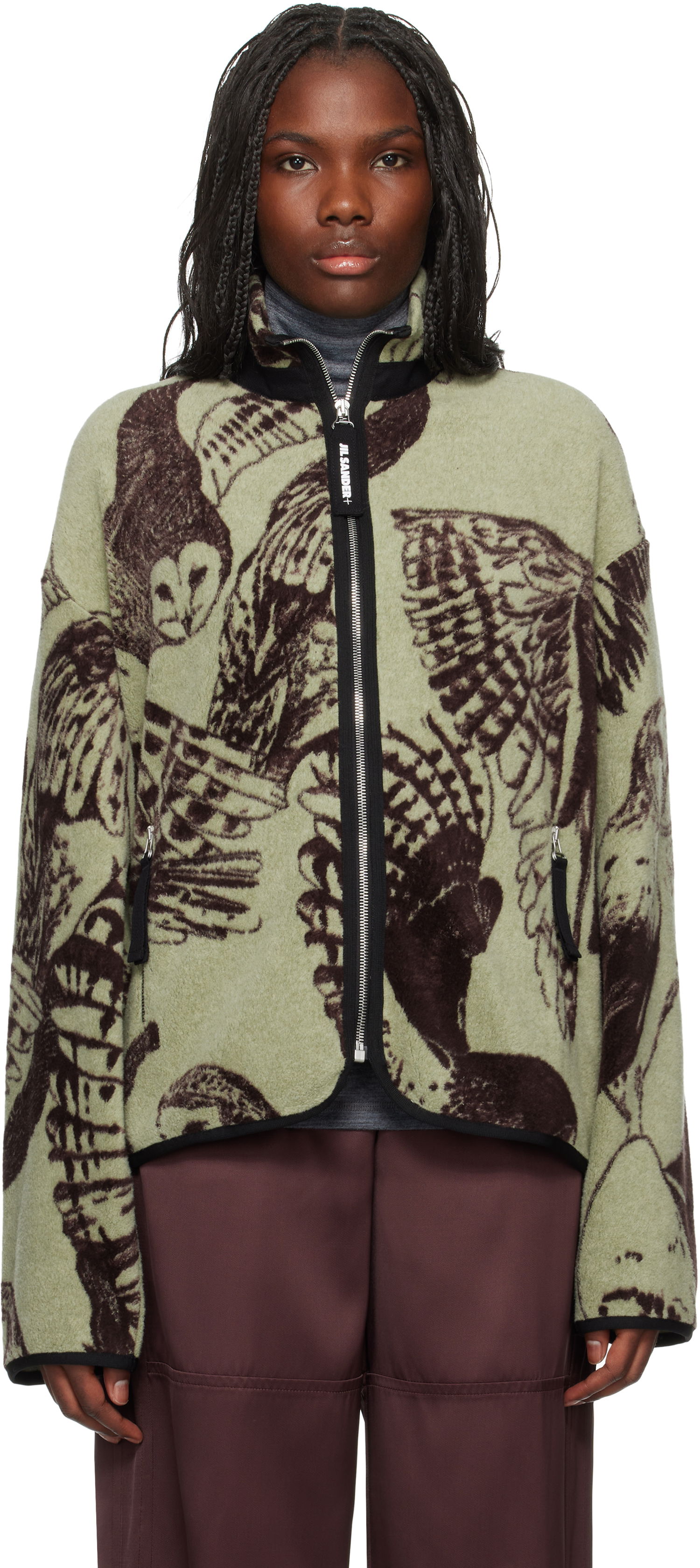 Bunda Jil Sander Jacquard Jacket Zelené | J40HG0101_J20239, 0