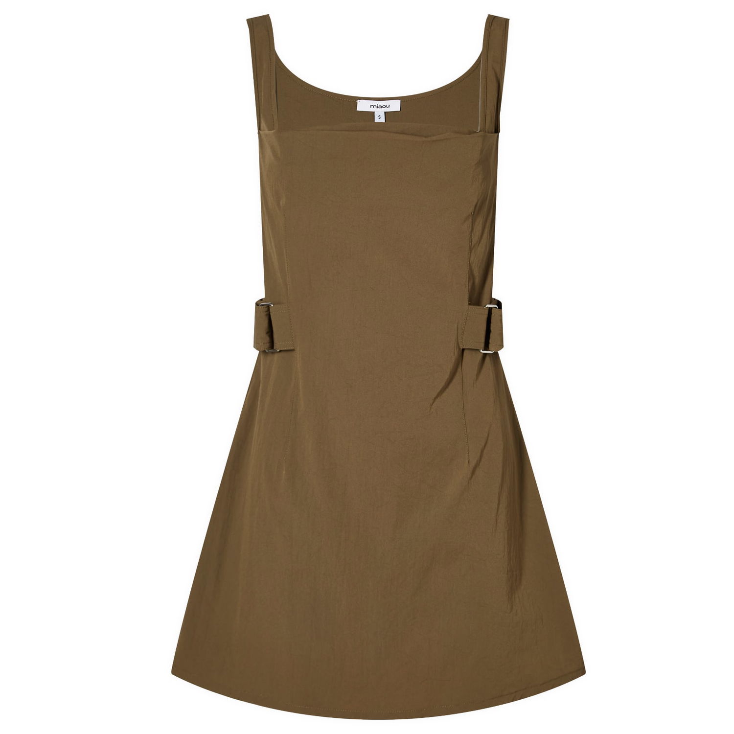 Šaty Miaou Miaou Mila Mini Dress with Buckles Hnedá | 5053NYLOLV, 1