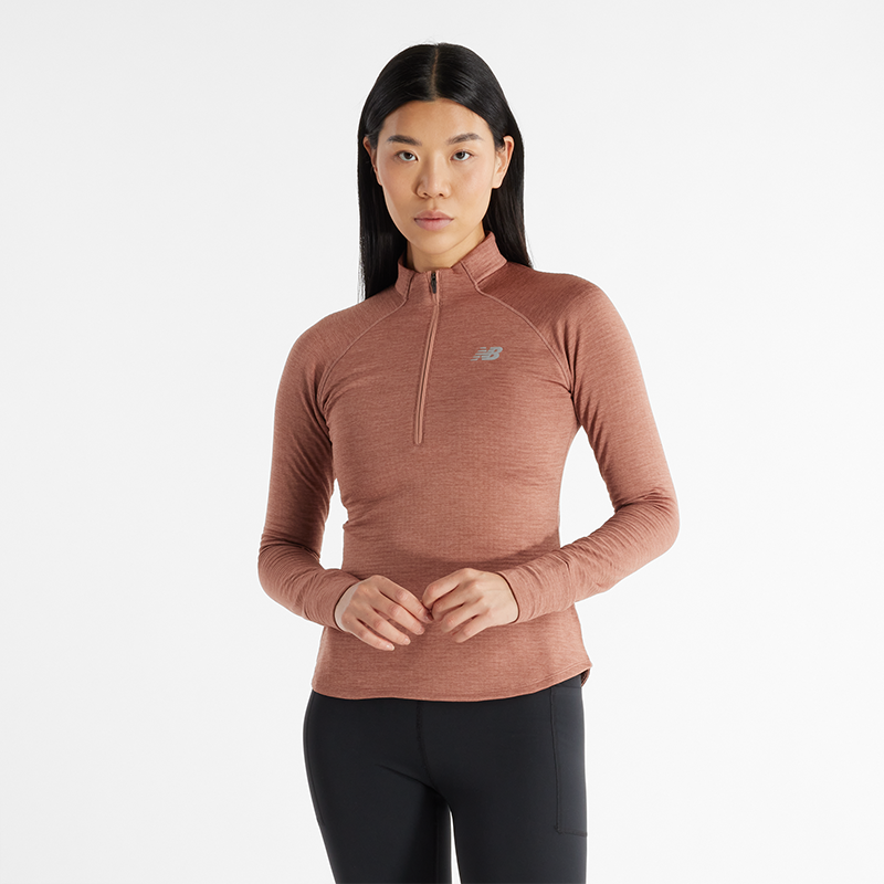 Mikina New Balance Athletic Half-Zip Pullover Hnedá | NBWT43200SWA, 0
