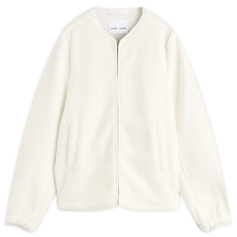Bunda Samsoe Samsoe Women's Saautumn Fleece Jacket, Size Large Biela | F24400015-CLR000289