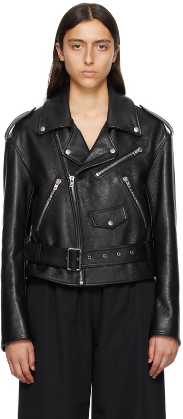 Bomber bunda We11done We11done Women's Leather Biker Jacket Čierna | WD-R53-23-130-W-BK, 0