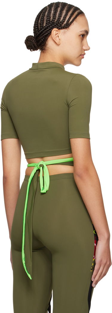 Crop Top Ottolinger Ottolinger Wrap T-Shirt Zelené | 500904, 2