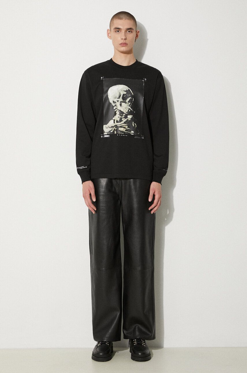 Tričko Stampd STAMPD Skeleton Relaxed Fit Graphic Long Sleeve T-Shirt Čierna | SLA.M3249LT.BLK, 1
