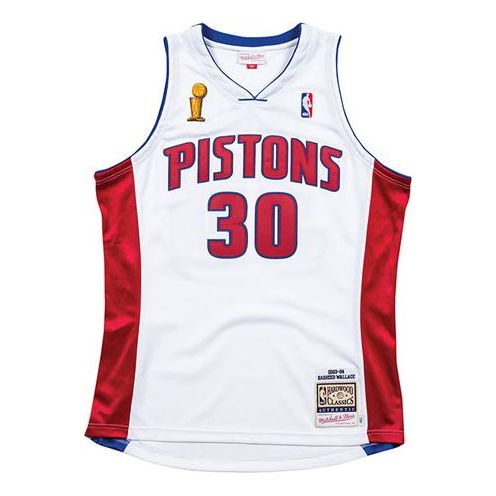 Dres Mitchell & Ness Mitchell & Ness Detroit Pistons Jersey Biela | BA688C-DPI-W-NI9