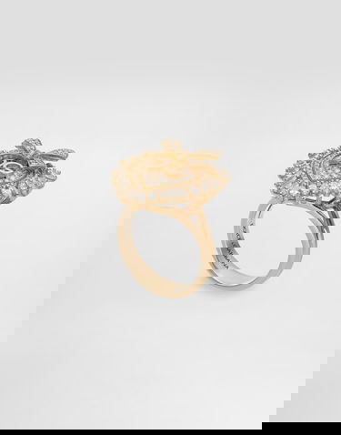Prsteň Dolce & Gabbana Dolce & Gabbana Devotion Heart Ring with Diamonds and Bow, Size 50 Žltá | WRND1KWYEDWZOO00, 1