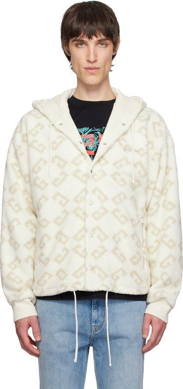 Mikina Givenchy Givenchy Monogram 72 Jacquard Fleece Hoodie Biela | BM01BV317L101, 0