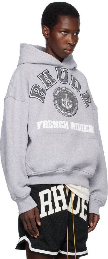 Mikina Rhude Rhude French Riviera Patch Hoodie Šedá | RHSS25HO06012, 1
