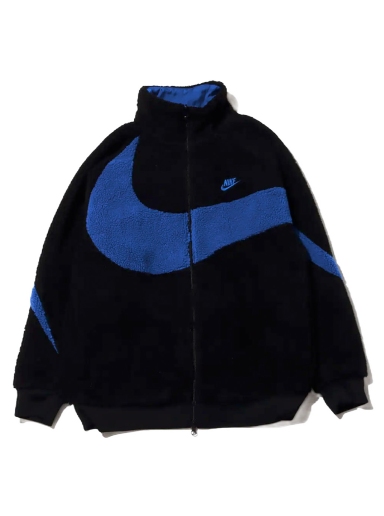 Bunda Nike Big Swoosh Reversible Boa Jacket Black Game Royale Čierna | BQ6546-009