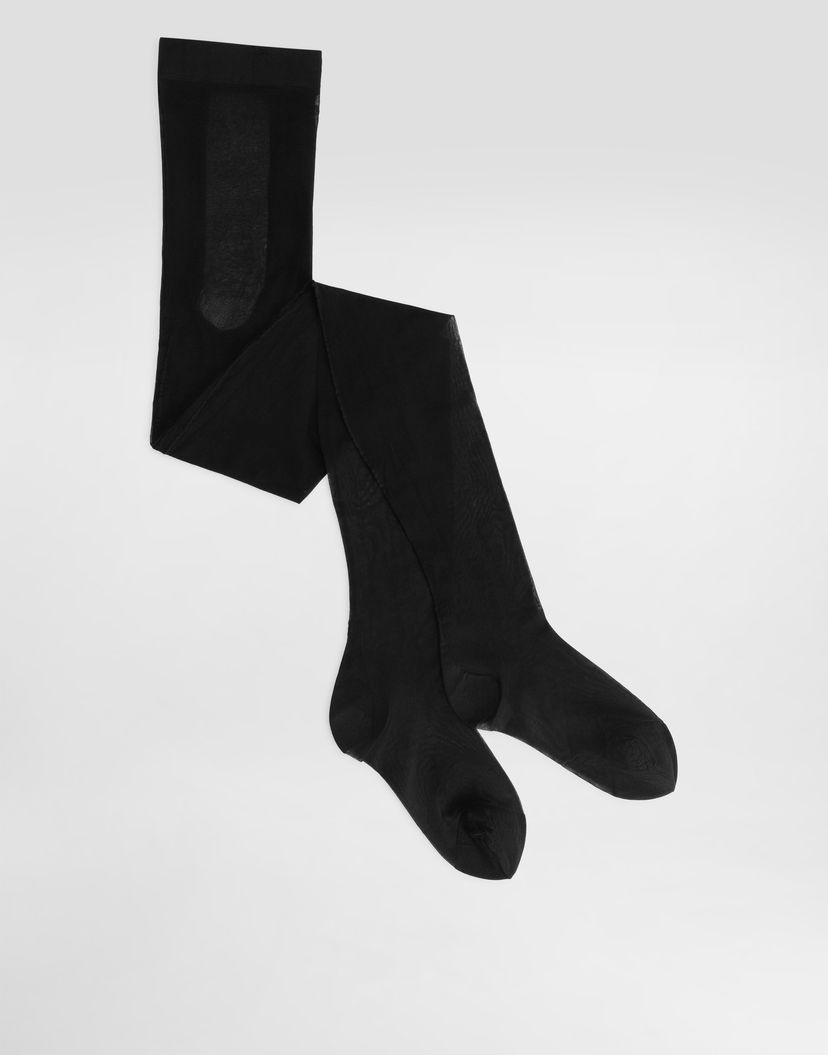 Ponožky Dolce & Gabbana Dolce & Gabbana Jacquard Logo Nylon Tights Čierna | O4A33TON02SN0000